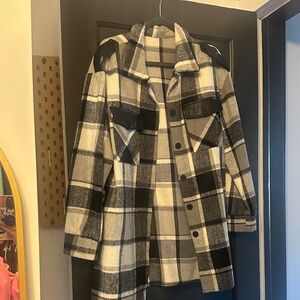 Black and White Plaid Utility Jacket
Size Large